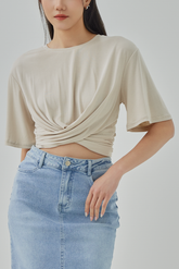 Meryln Wrap Crop Tee